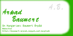 arpad baumert business card